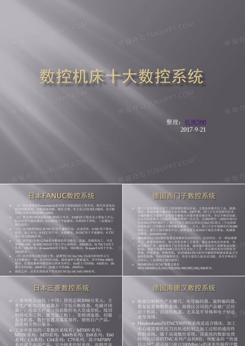 数控机床十大数控系统