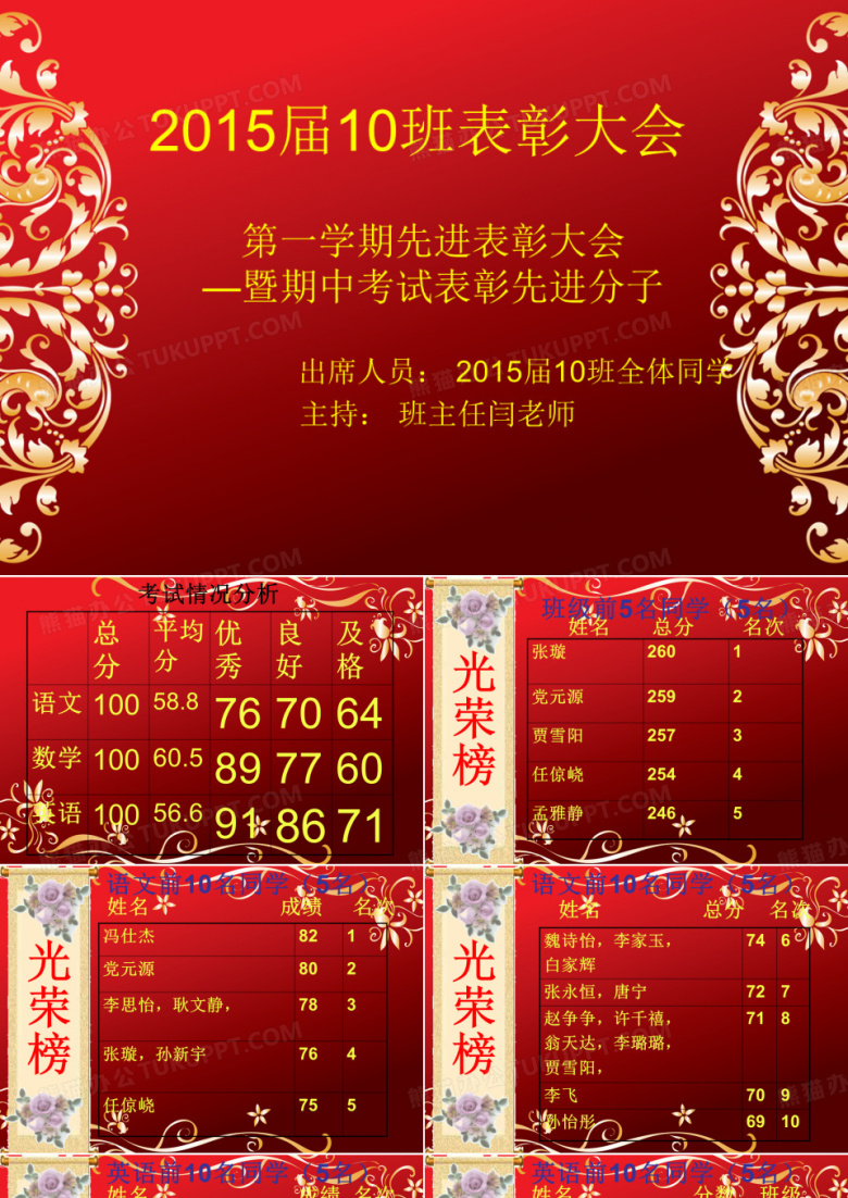 期中考试表彰大会