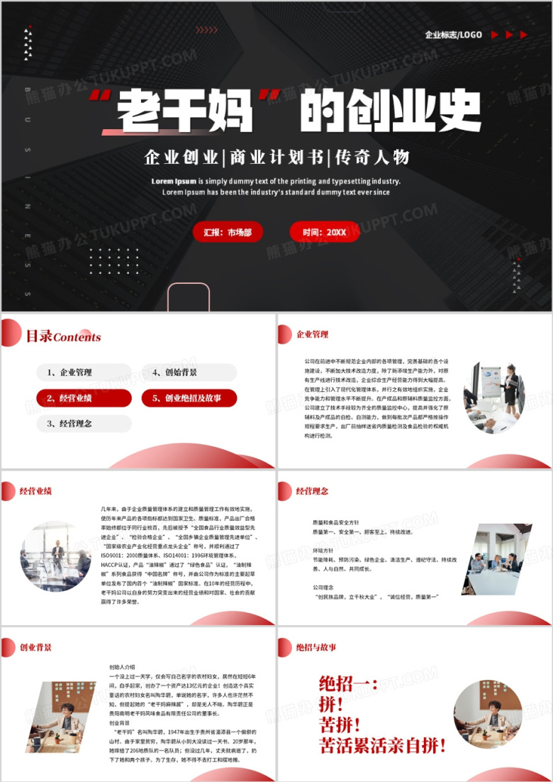 老干妈的创业史PPT模板