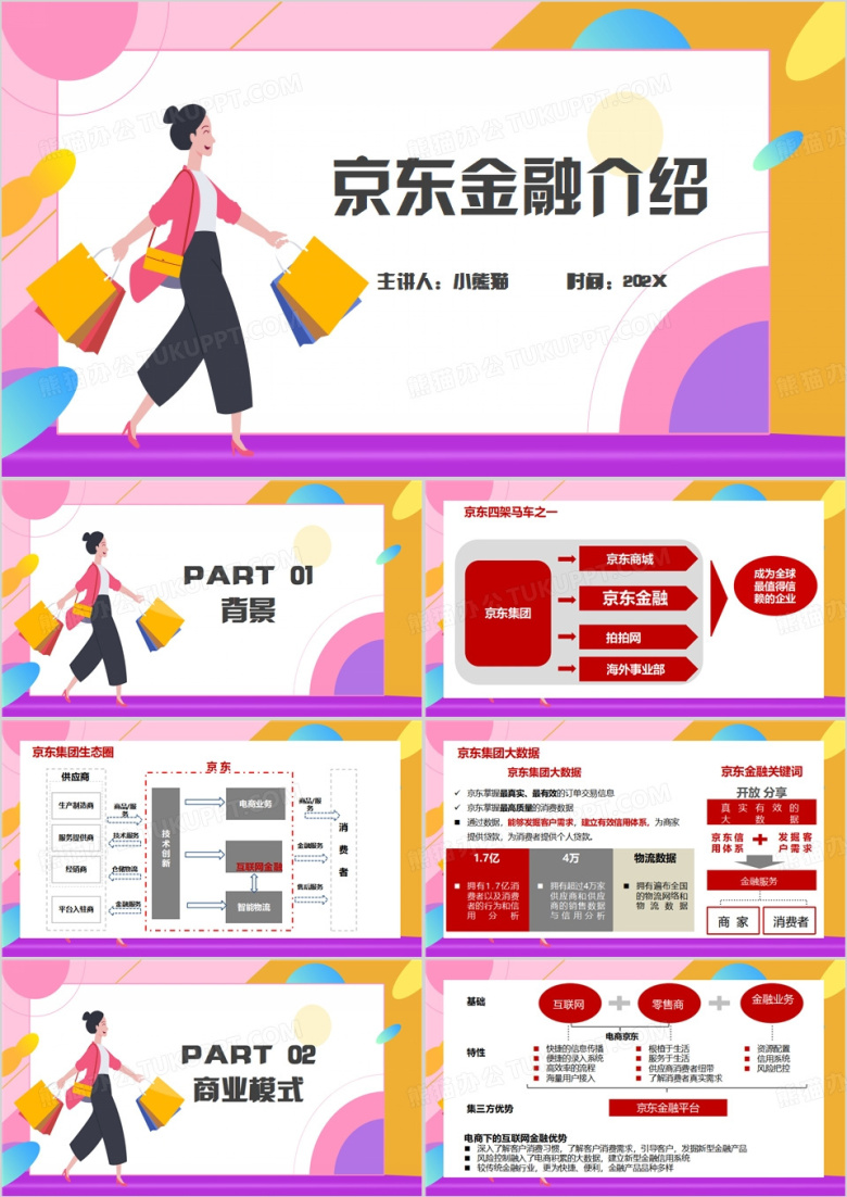 京东金融展示PPT模板