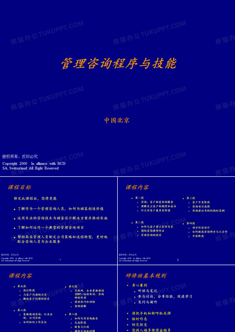管理咨询公司内部培训教程-管理咨询程序与技能