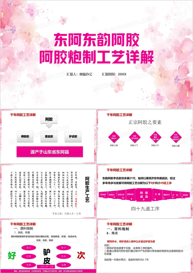 东阿东韵阿胶工艺详解PPT模板
