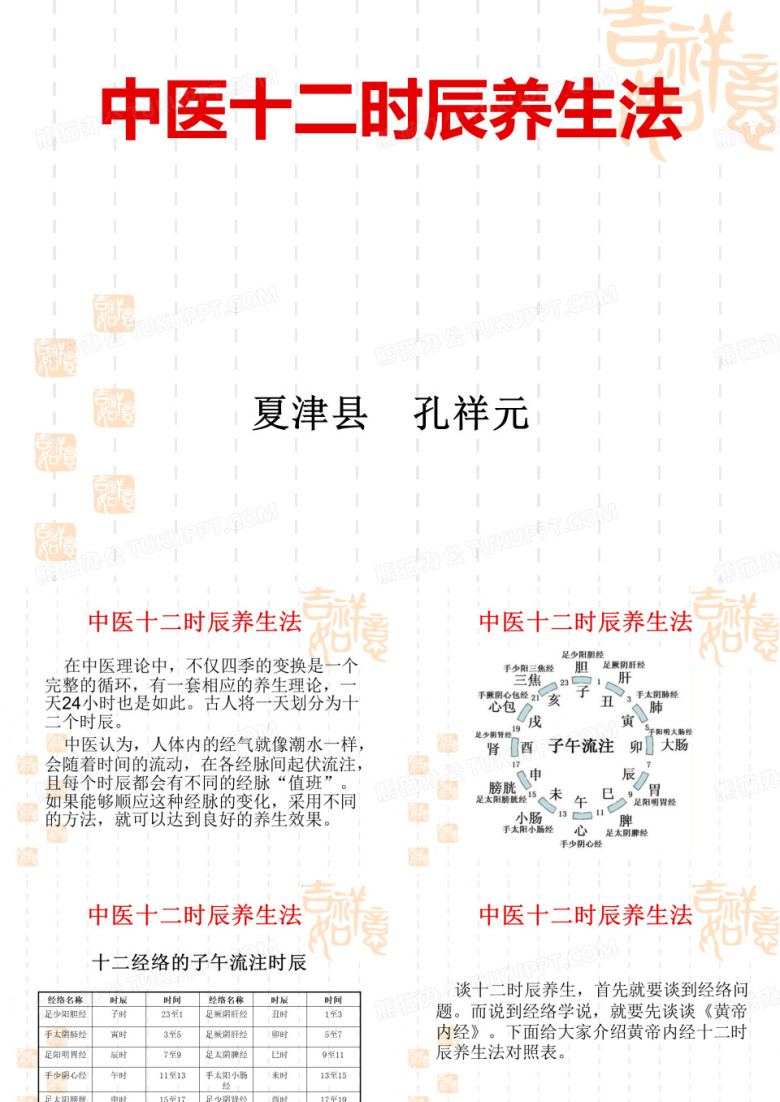 中医十二时辰养生