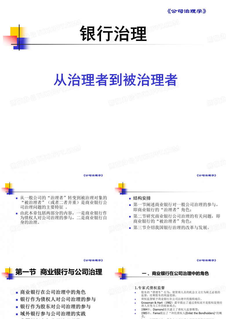 【公司治理】银行治理