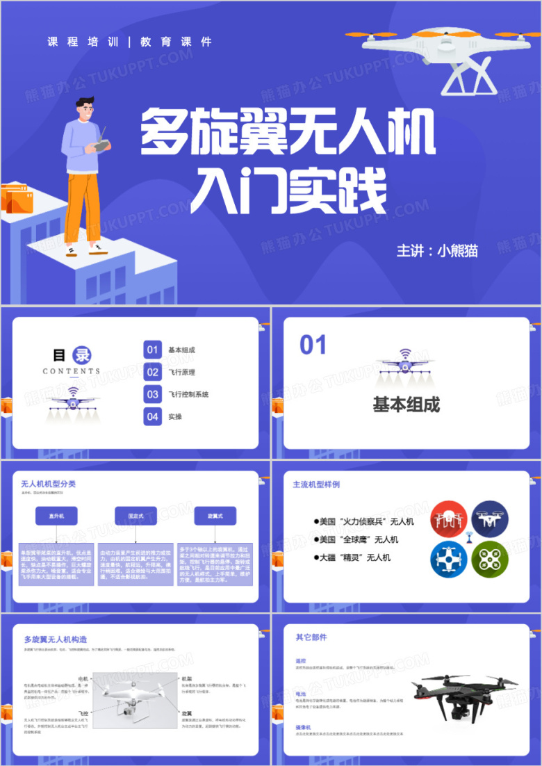 多旋翼无人机入门实践ppt模板