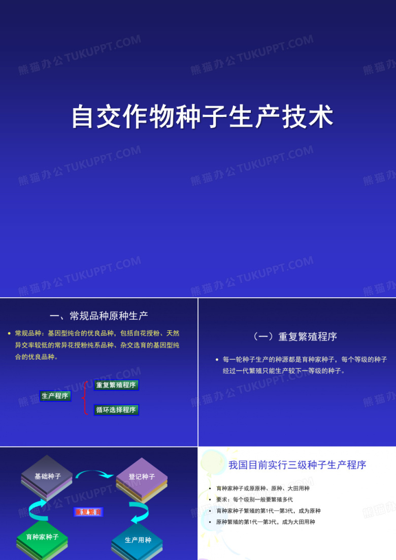 项目二 自交作物种子生产技术(常规种子生产)