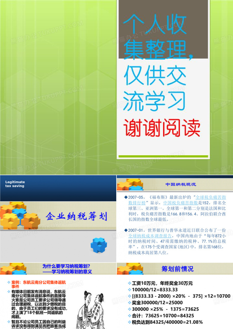 企业纳税筹划培训(PPT 265页)