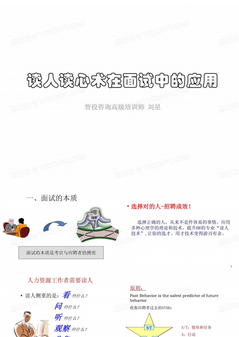 经典实用有价值的企业管理培训课件读人读心术在面试中...