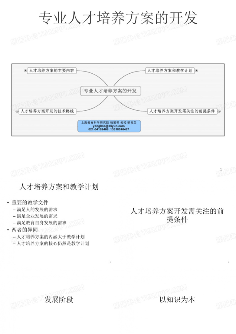 专业人才培养方案的开发