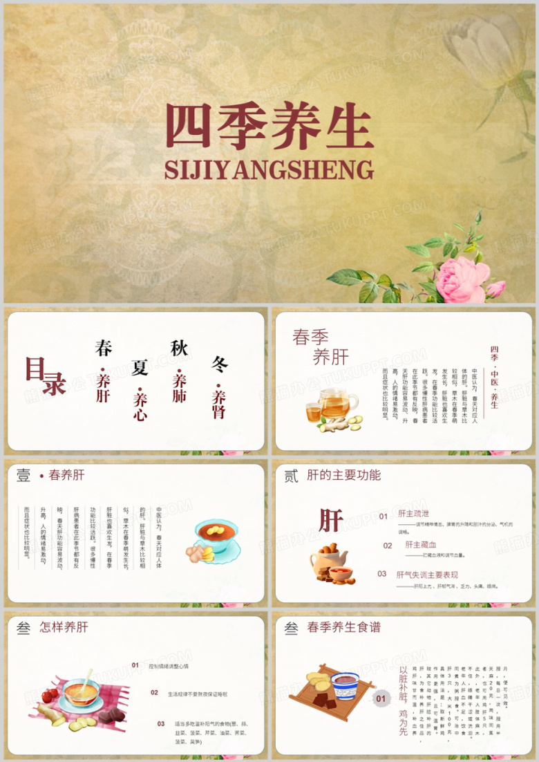 四季养生知识培训PPT模板