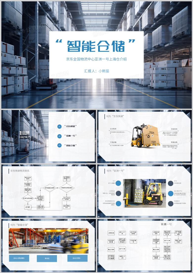 简约风京东亚洲一号仓库简介PPT课件