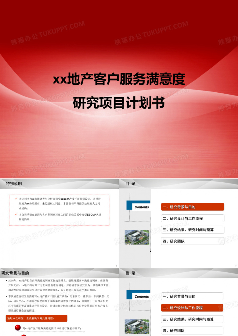 某地产客户服务满意度研究项目商业计划书PPT课件