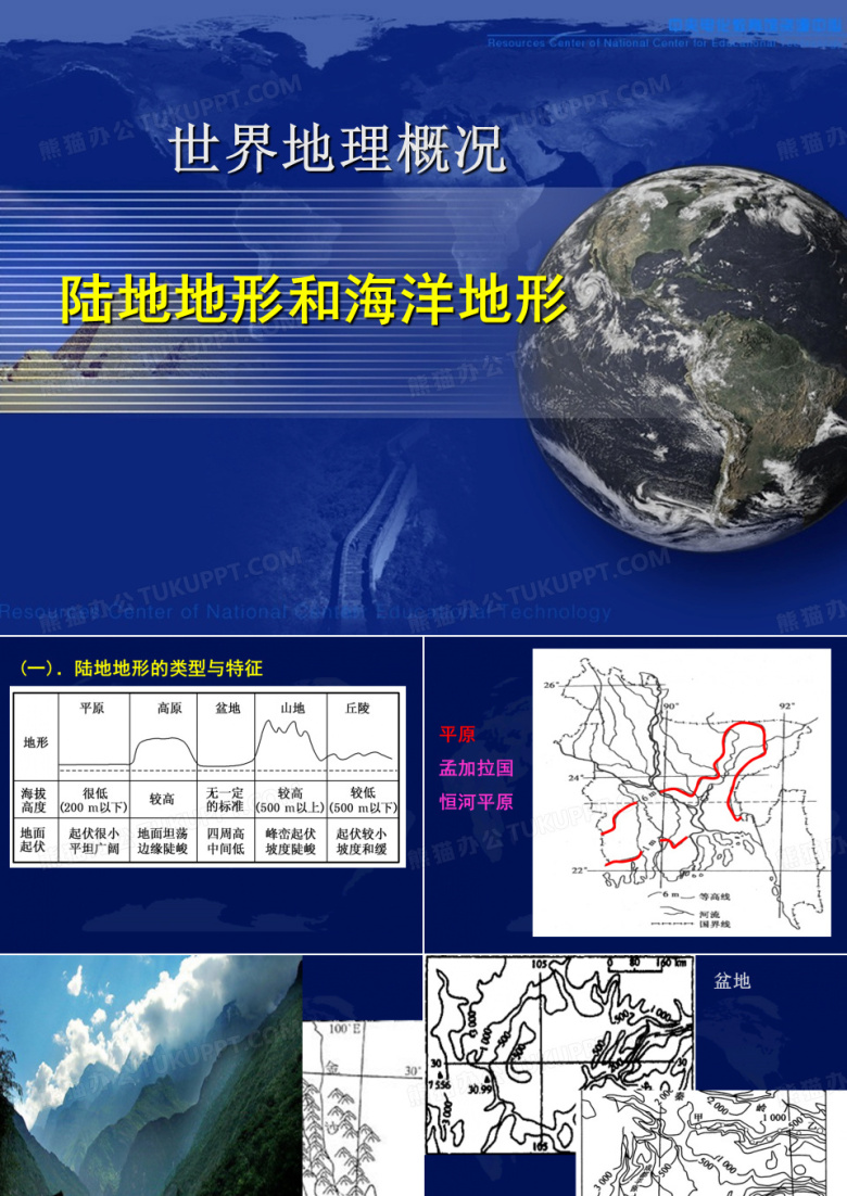 陆地地形和海洋地形