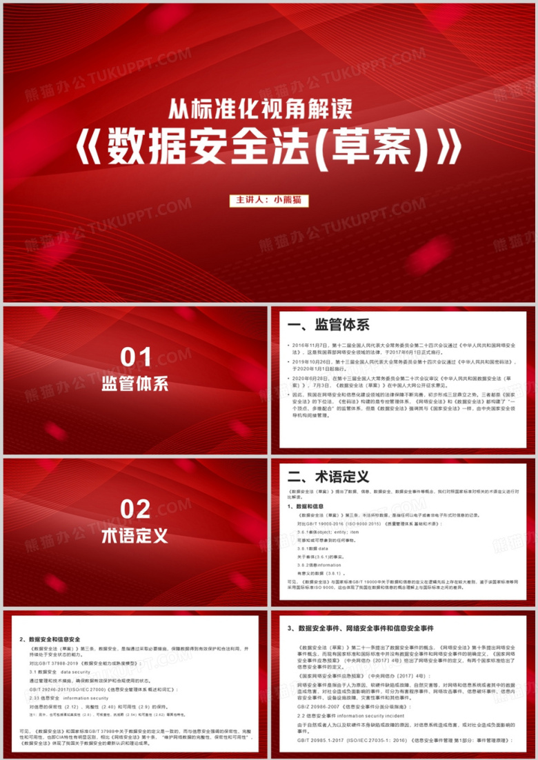 从标准化视角解读数据安全法PPT模板
