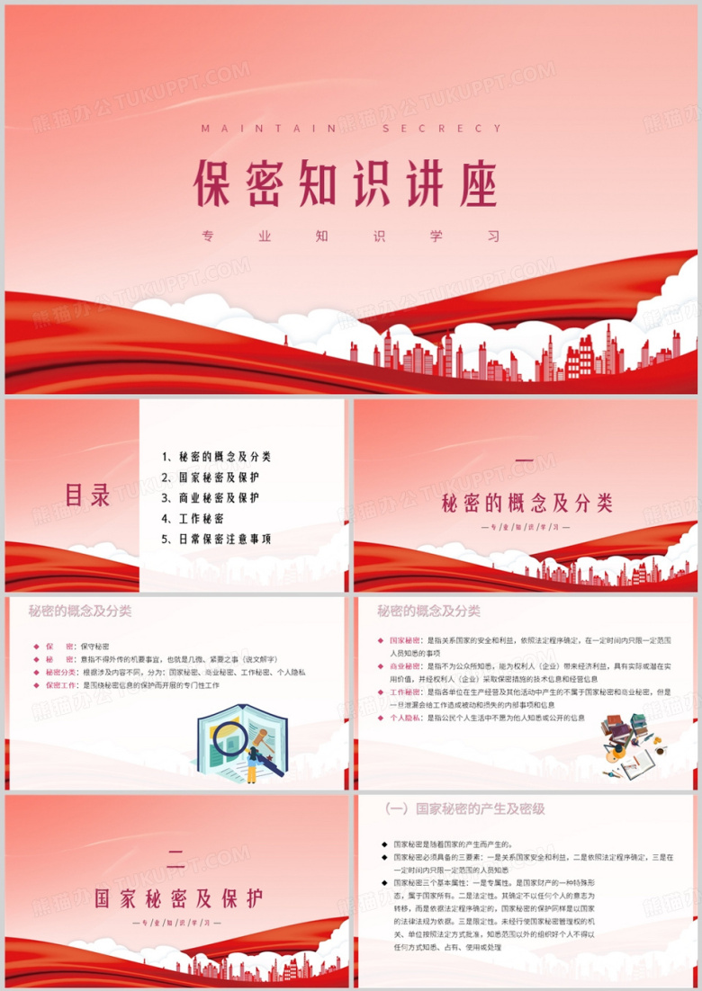 保密知识讲座培训教育课件ppt模板