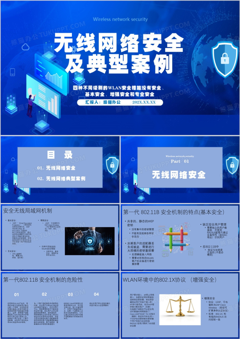 无线网络安全及典型案例PPT模板