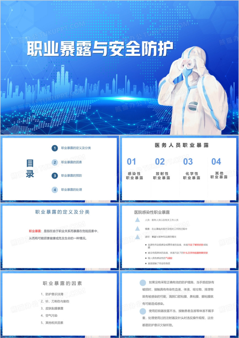 职业暴露与安全防护PPT模板