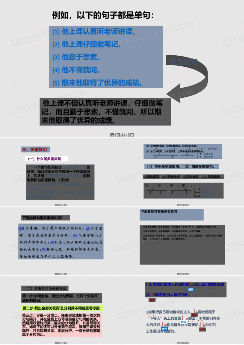 复句与多重复句的划分