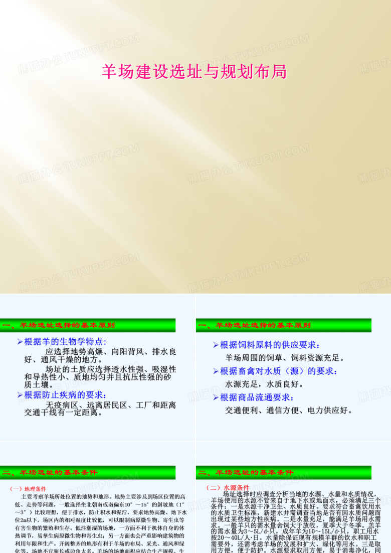 羊场建设选址与规划布局