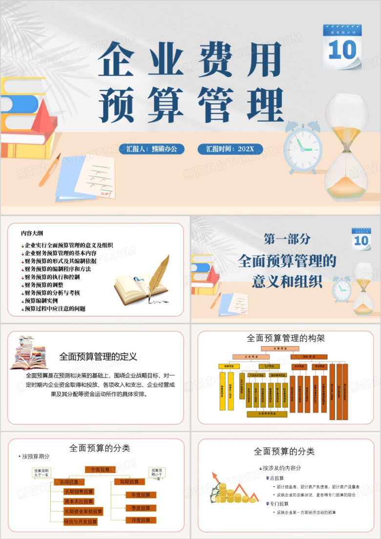 简约企业费用预算管理PPT模板