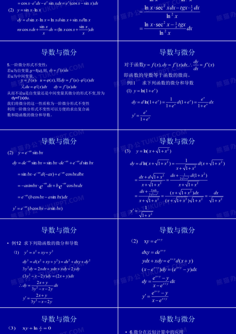高中数学《导数与微分》教学课件PPT模板下载_编号lwvnzoyo_熊猫办公