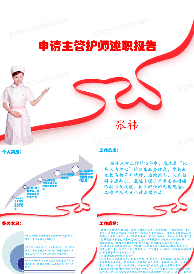 主管护师述职报告PPT素材