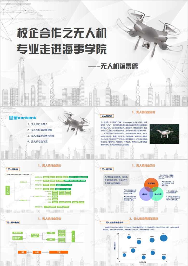 无人机专业介绍PPT模板
