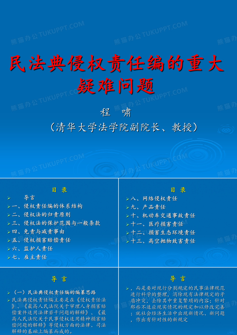 民法典侵权责任编的重大疑难问题--程啸