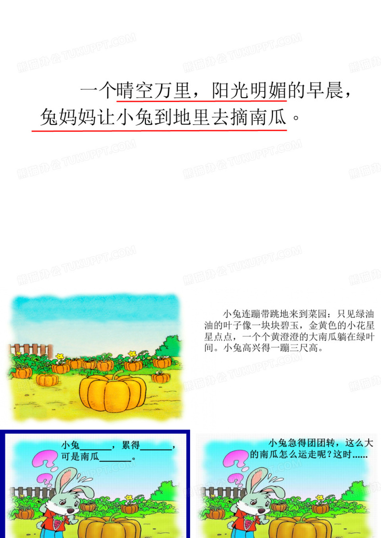《小兔运南瓜》PPT