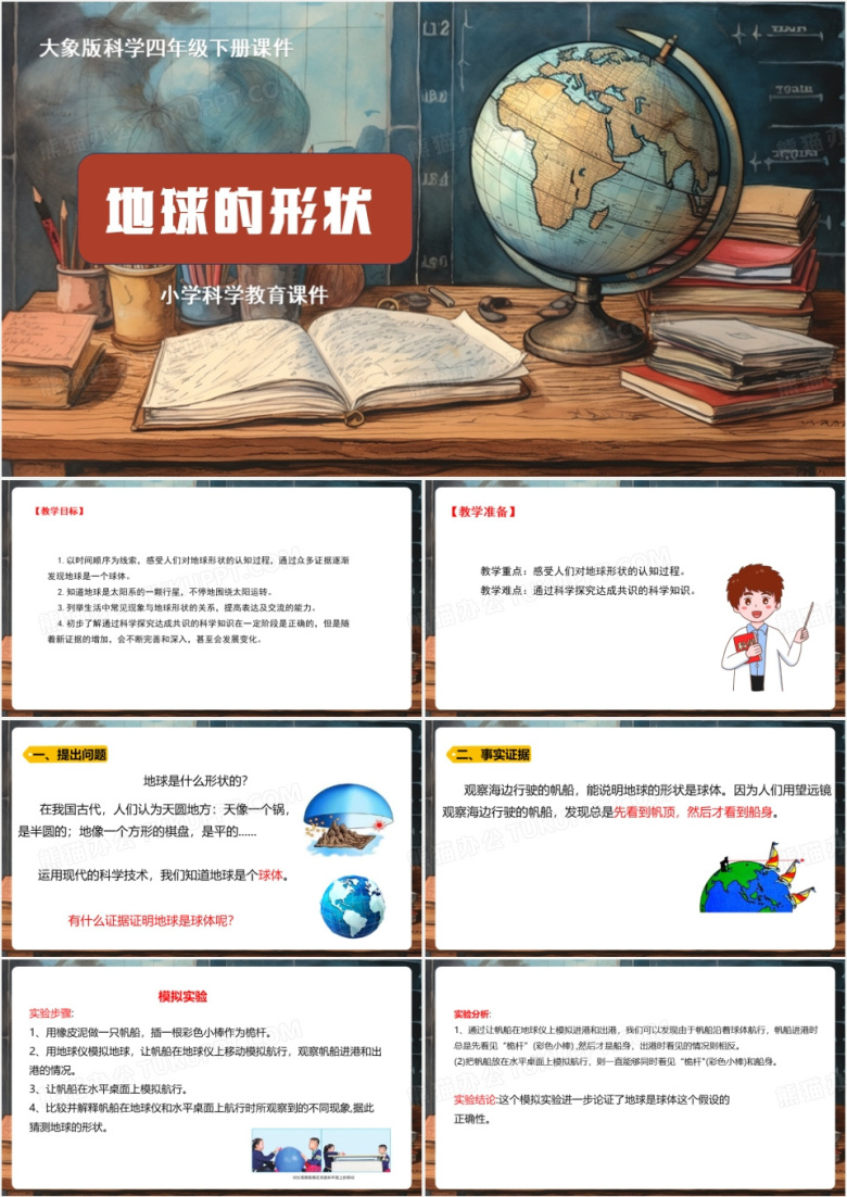 小学四年级下册地球的形状PPT模板
