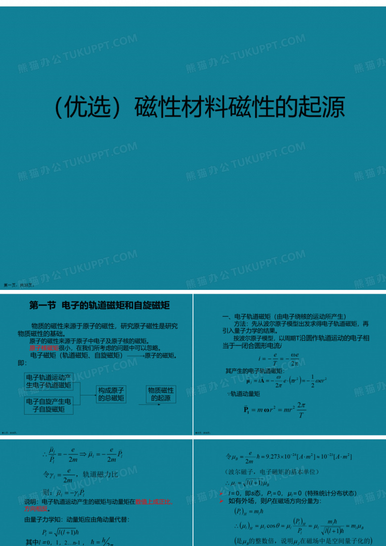 演示文稿磁性材料磁性的起源