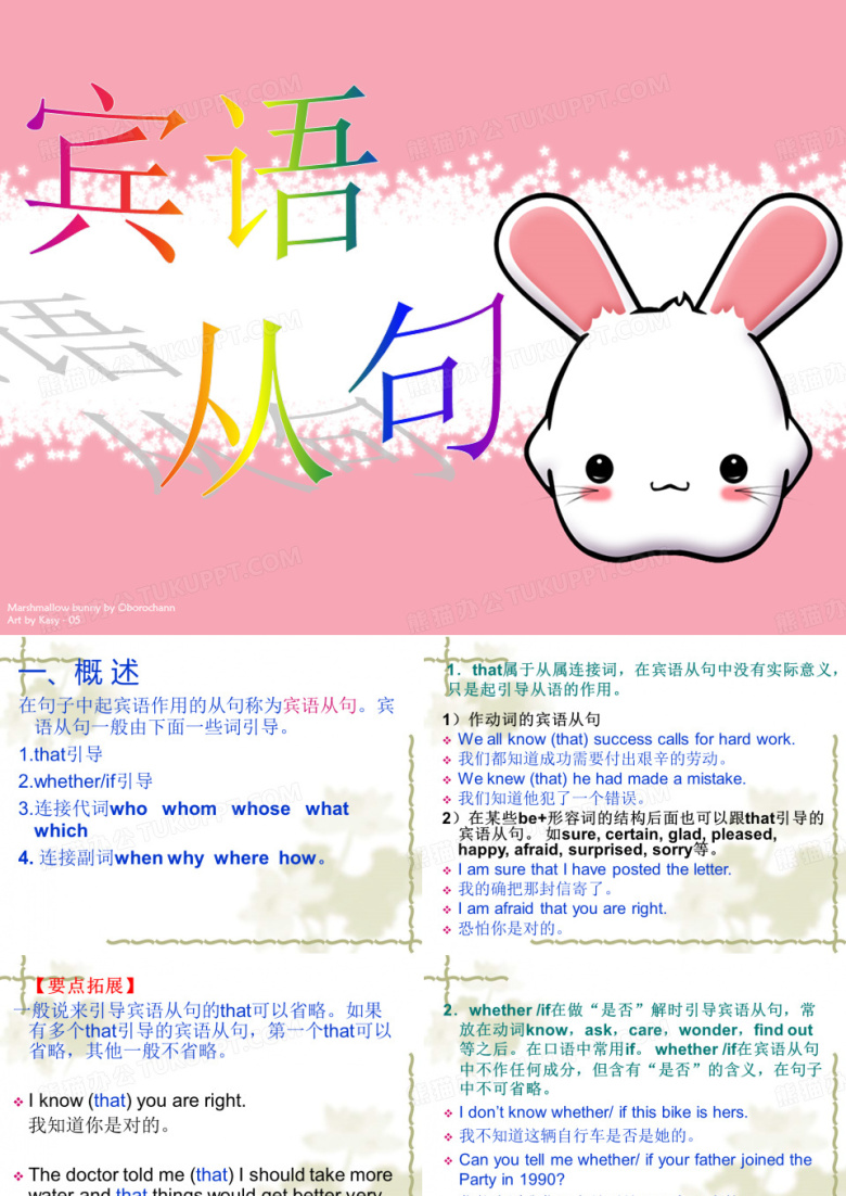 初中英语语法宾语从句