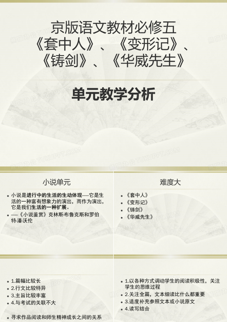 【高中语文】教材必修五套中人、变形记、铸剑、华威先生单元教学分析ppt精品课件