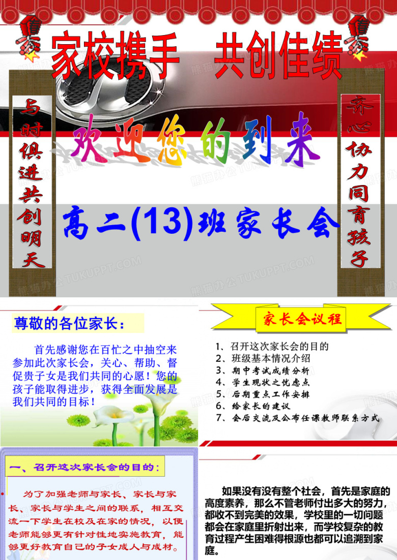 高二期中考试家长会课件1