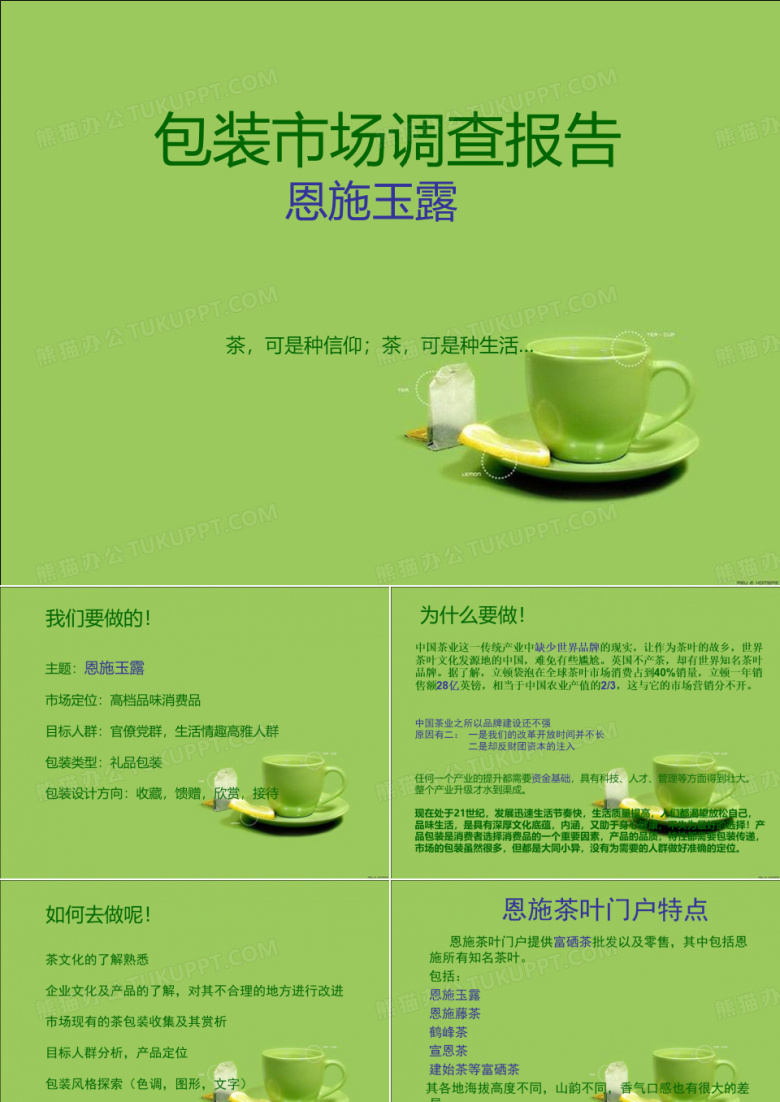 茶包装市场调查报告PPT参考课件
