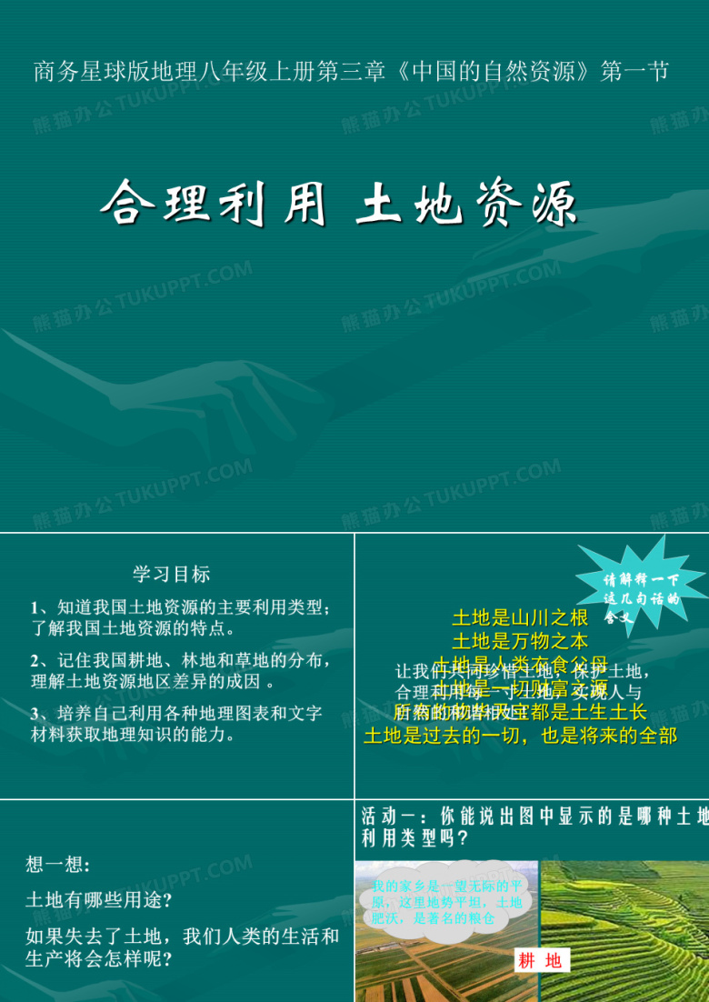 合理利用土地资源ppt