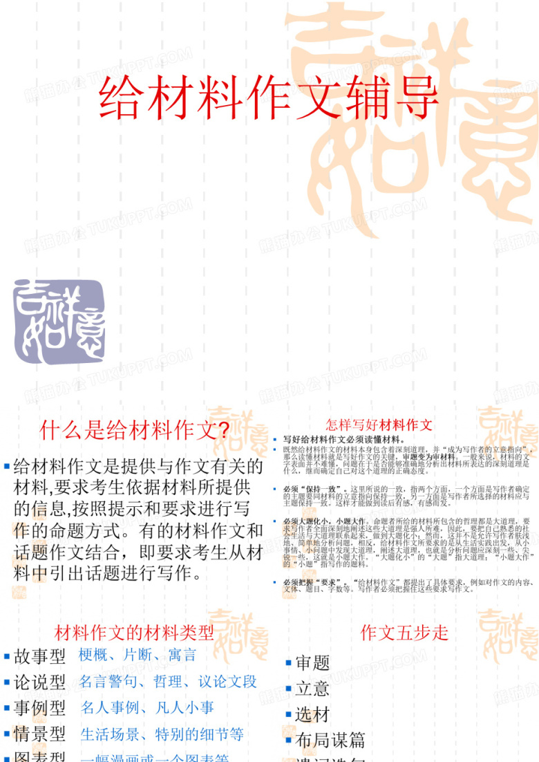 初中作文指导：给材料作文辅导优秀课件
