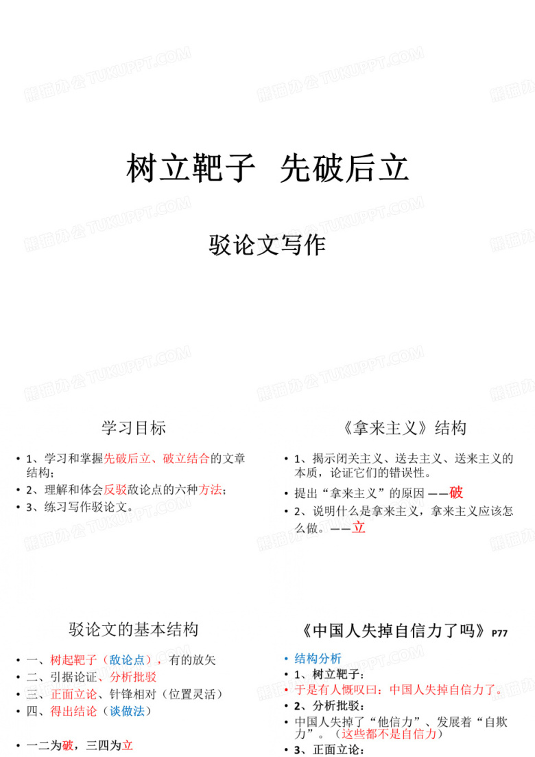 树立靶子 先破后立&mdash;&mdash;驳论文写作(实用)