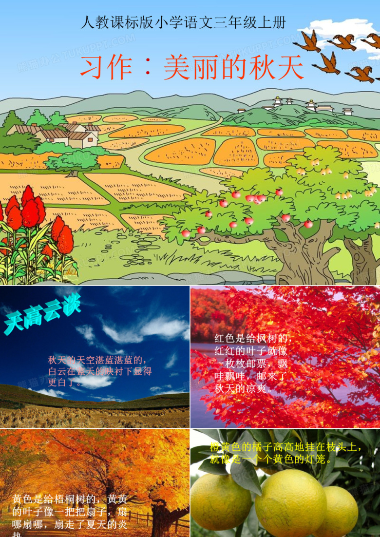 人教课标版小学语文三年级上册《语文园地三习作》秋天的画课件