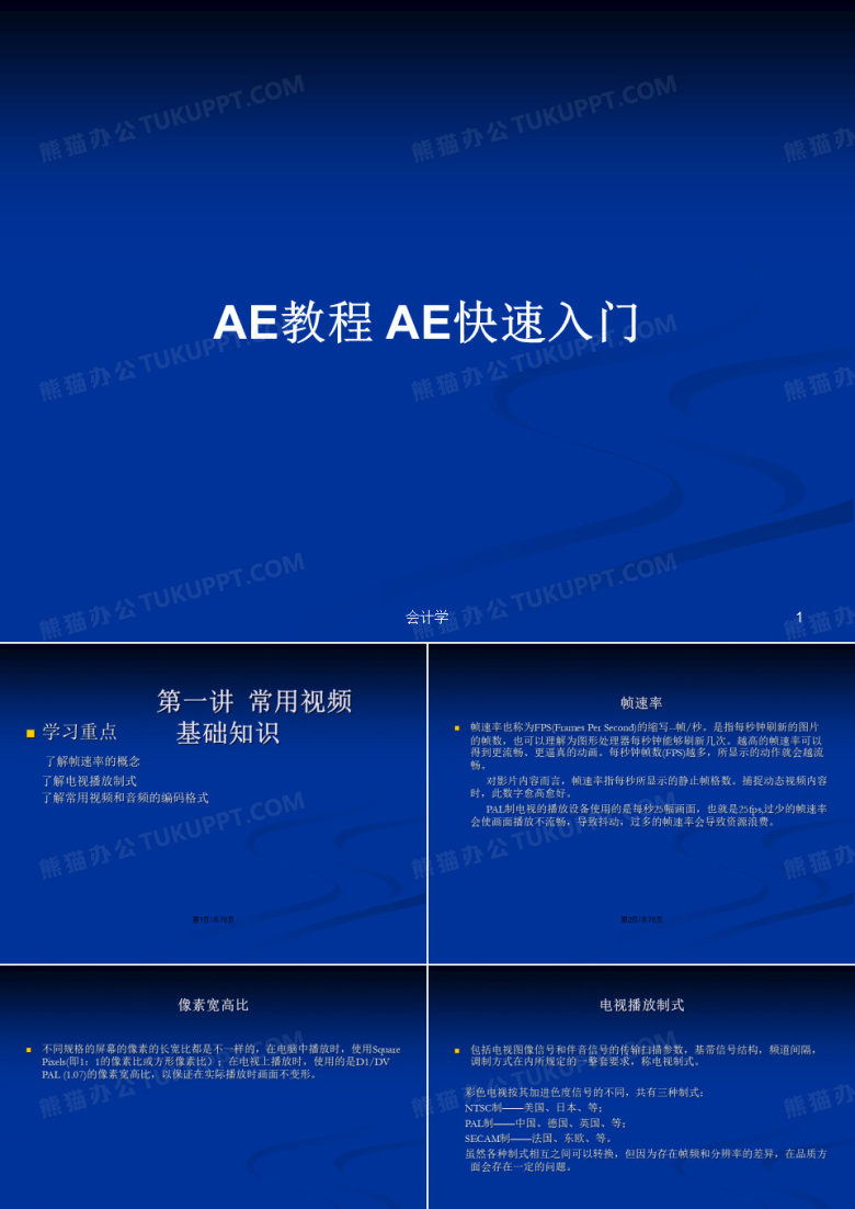AE教程 AE快速入门PPT学习教案