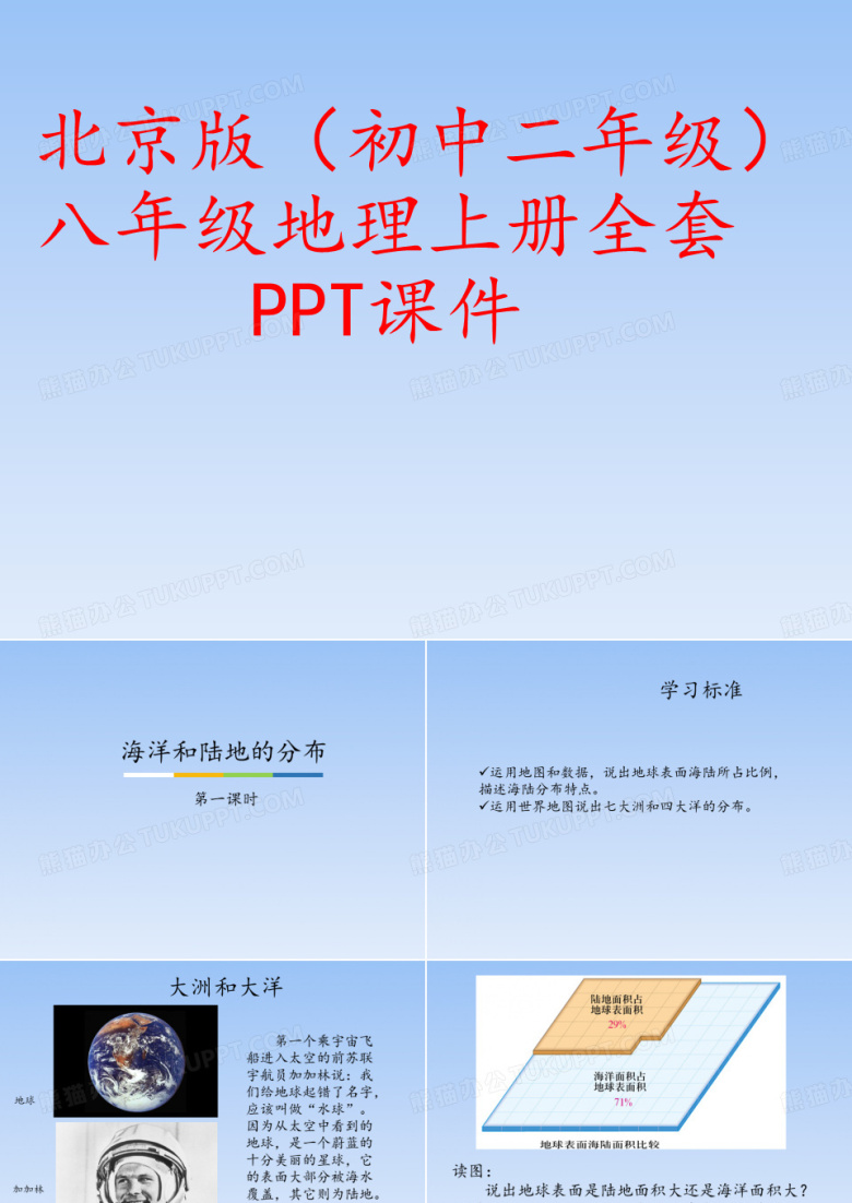 中国地图出版社(北京版)(初中二年级)八年级地理上册全套PPT课件