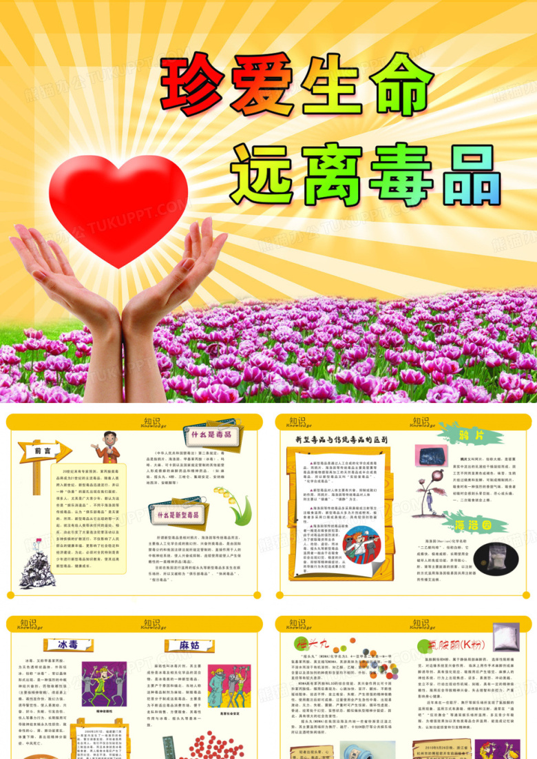 珍爱生命远离毒品拒绝毒品禁毒电子小报珍爱生命远离毒品简报远离毒品手抄报模板打击涉毒贩毒板报ppt