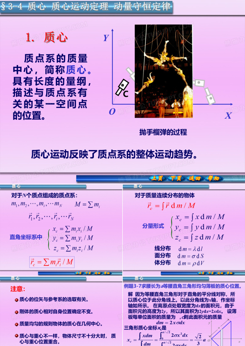 质心 质心运动定理 动量守恒定律