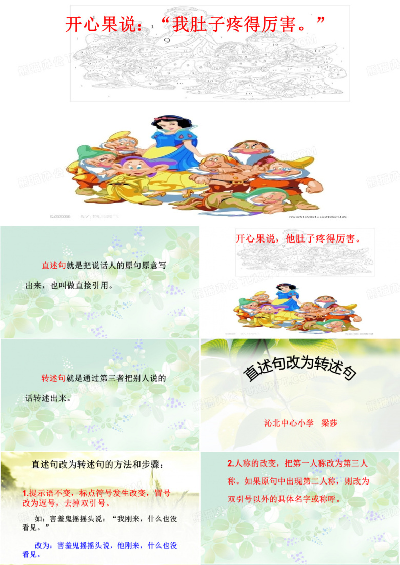 直述句改转述句