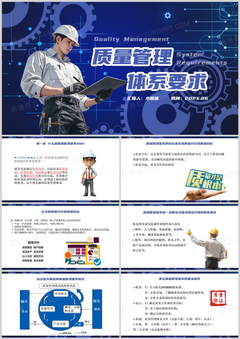 紫色商务风质量管理体系培训PPT模板
