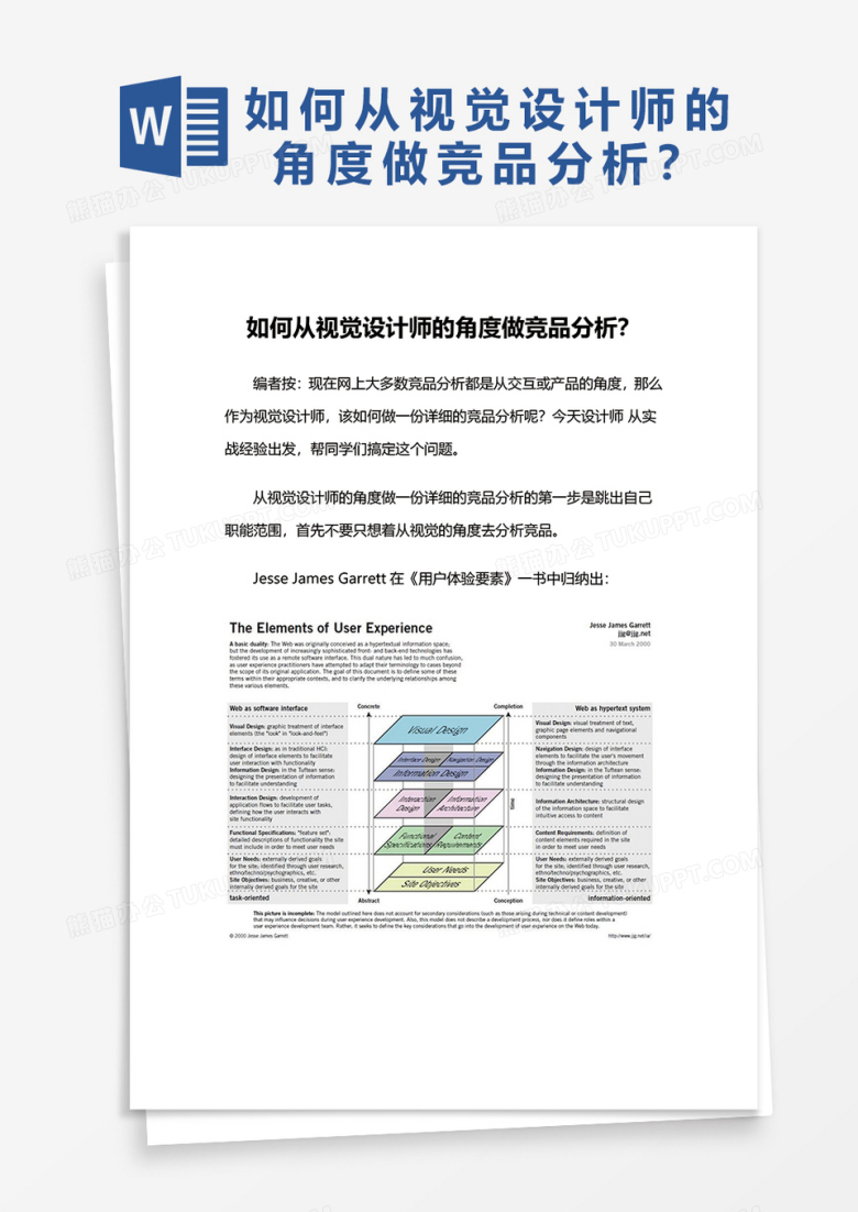 如何从视觉设计师的角度做竞品分析word模板