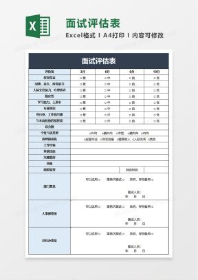 评估表Excel表格模板_评估表Excel表格模板下载_熊猫办公