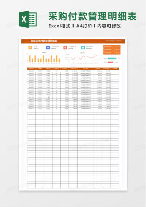付款表Excel表格模板_付款表Excel表格模板下载_熊猫办公