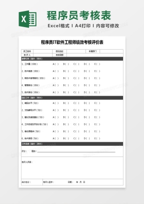 评价表Excel表格模板_评价表Excel表格模板下载_熊猫办公