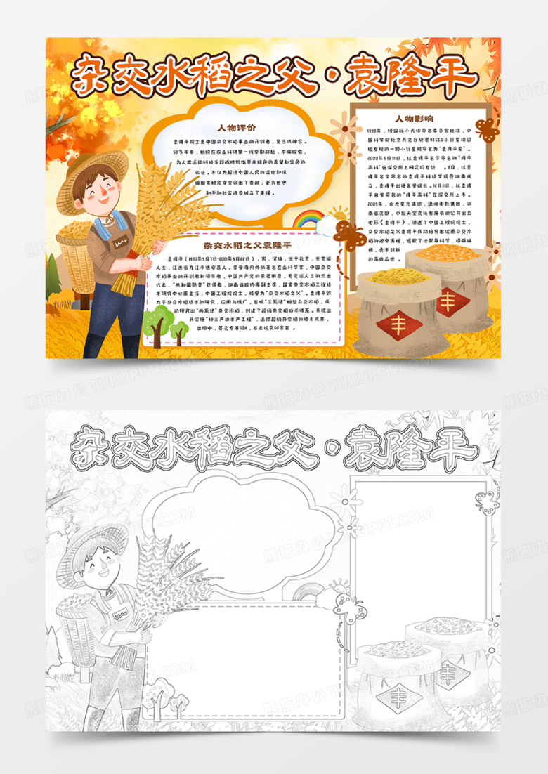 杂交水稻之父袁隆平手抄报